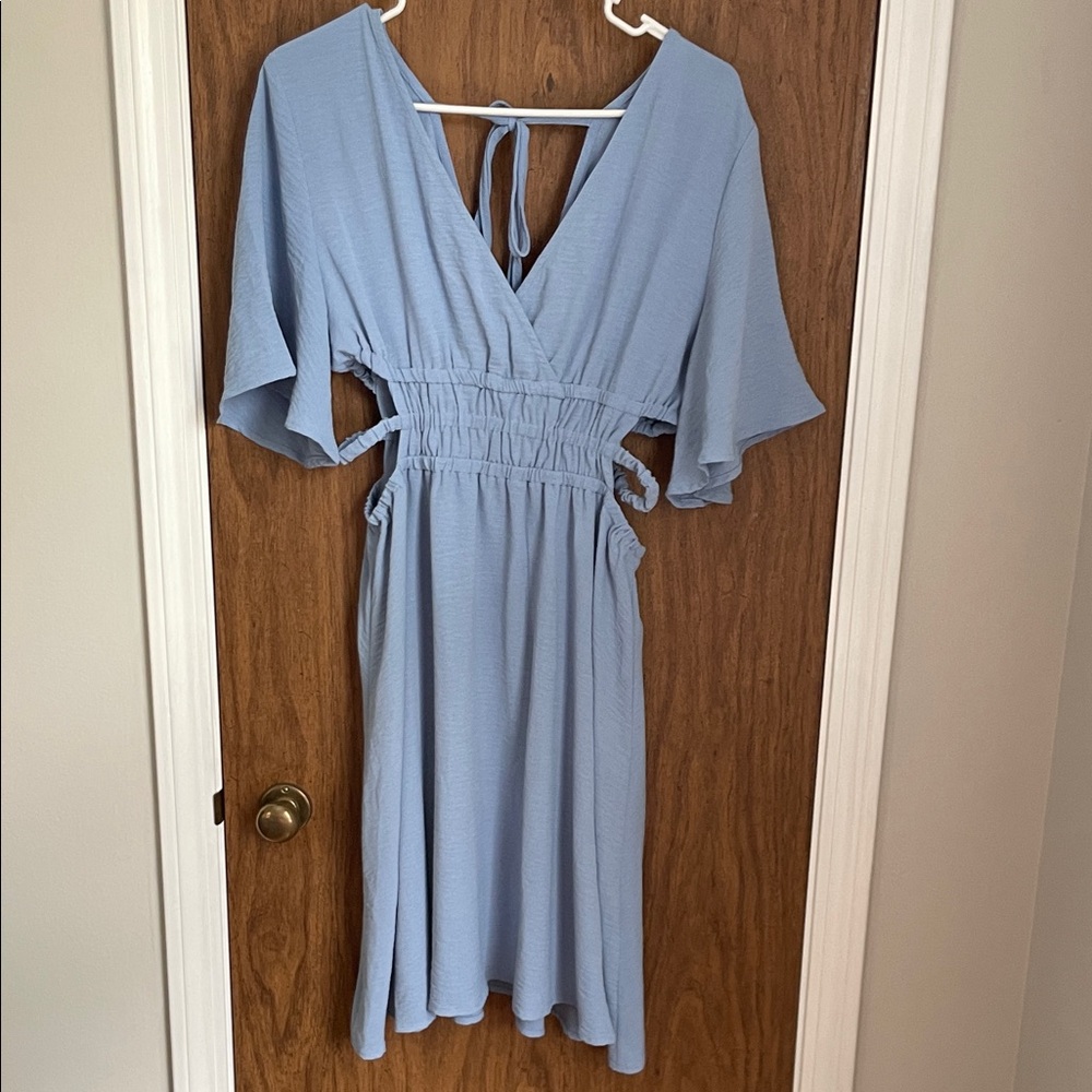 SHEIN Light Blue Mini Dress with Cut-Outs